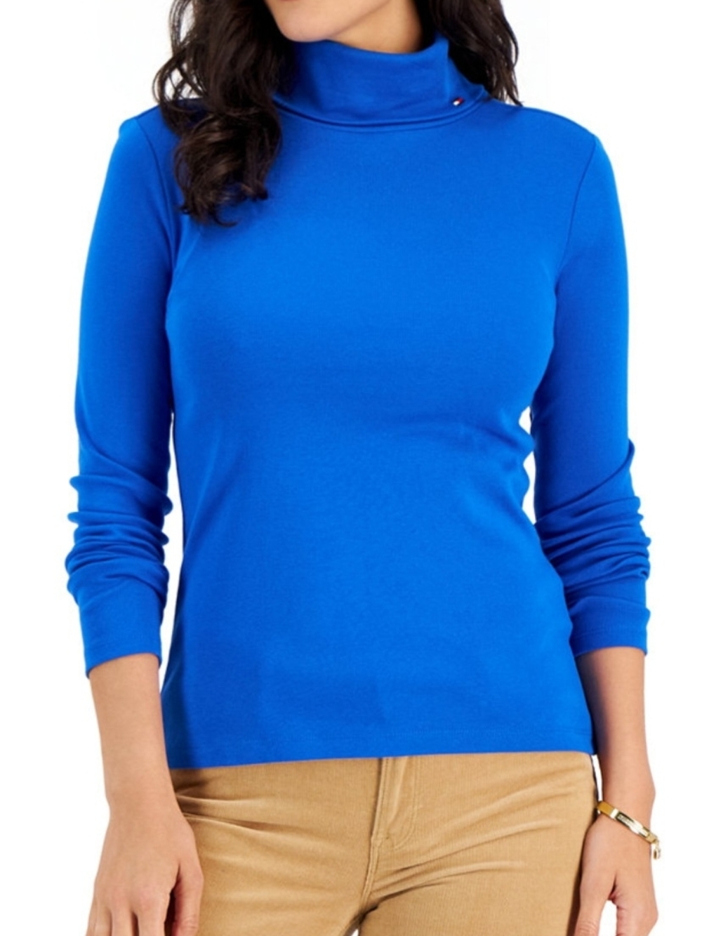 Blue Turtleneck Long Sleeve Top Tommy Hilfiger Large Nwt Women